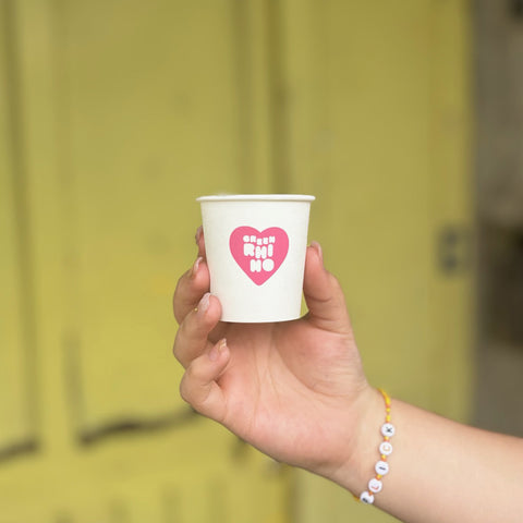 Vaso blanco compostable