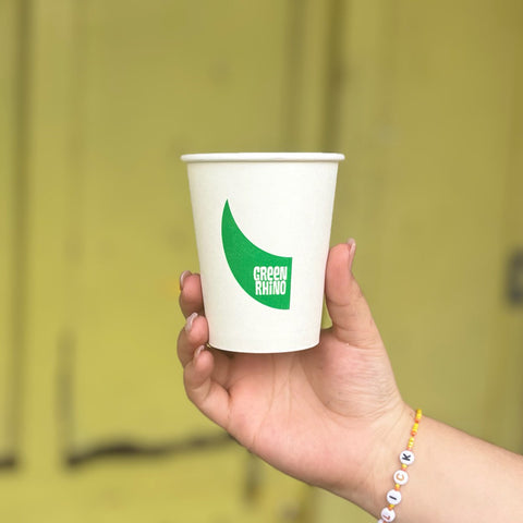Vaso blanco compostable