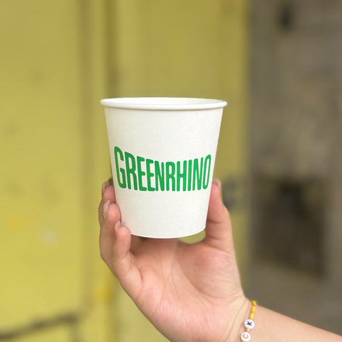 Vaso blanco compostable